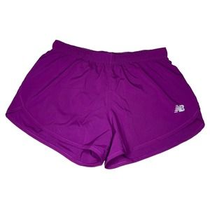 New Balance Purple Running Shorts Elastic Waist Vent Holes On Side Athletic